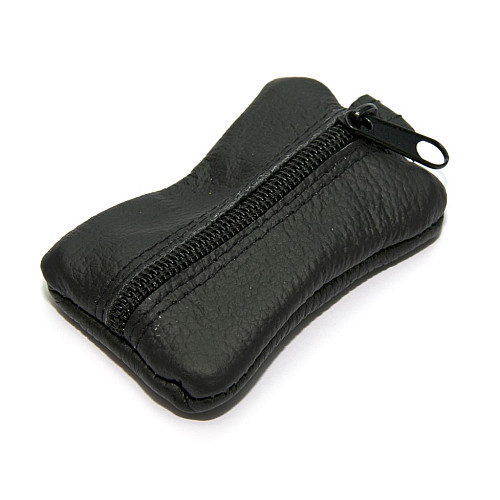 Ключница Gofin мини черная кожаная  на замок 9х5,5 см SKG-10084