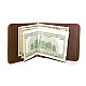 Кожаный зажим для денег Gofin ручной работы светло-коричневый SKG-10086