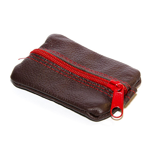 Бордовая кожаная мини ключница Gofin на замок SKG-10088