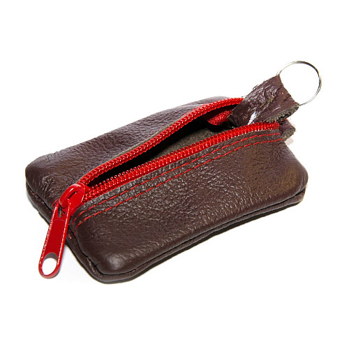 Бордовая кожаная мини ключница Gofin на замок SKG-10088