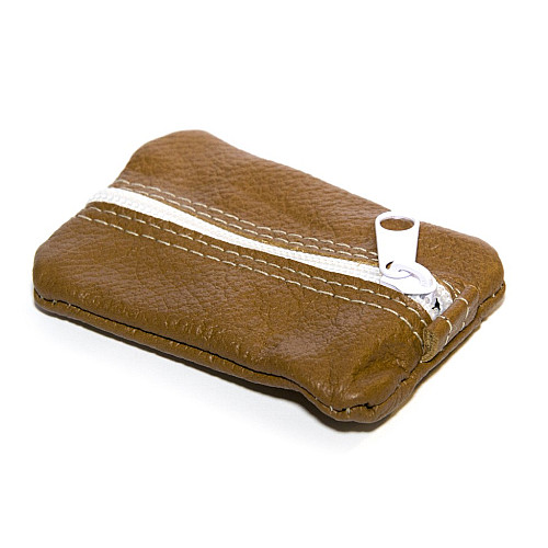 Светло коричневая кожаная мини ключница Gofin на замок SKG-10089