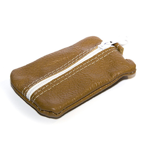 Светло коричневая кожаная мини ключница Gofin на замок SKG-10089