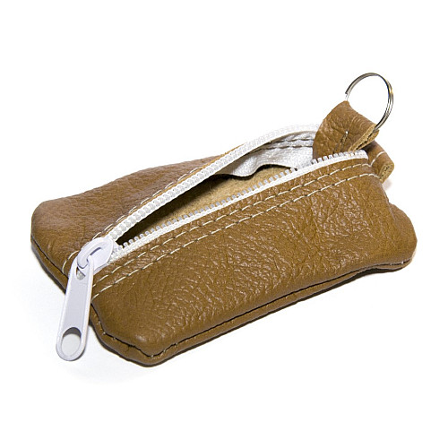 Светло коричневая кожаная мини ключница Gofin на замок SKG-10089