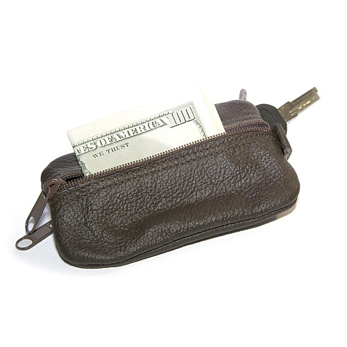 Темно-коричнева шкіряна ключниця-гаманець Gofin на два відділення SKG-10090