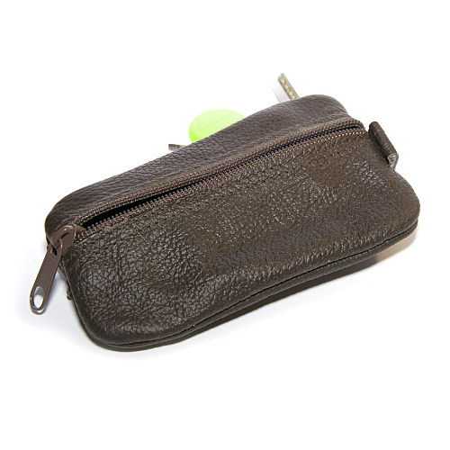 Темно-коричнева шкіряна ключниця-гаманець Gofin на два відділення SKG-10090