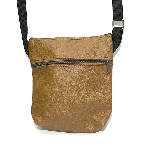 Світло коричнева шкіряна сумка на плече Gofin SMK-20001