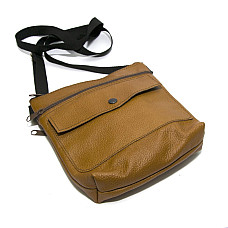 Світло коричнева шкіряна сумка на плече Gofin SMK-20001