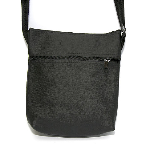 Сумка шкіряна Gofin чорна на плече 20,5х19,5 см SMK-20002