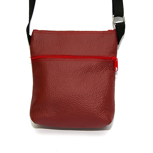 Сумка шкіряна Gofin червона на плече SMK-20003