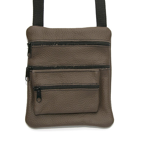 Кожаная сумочка на плечо Gofin коричневая SMK-20007