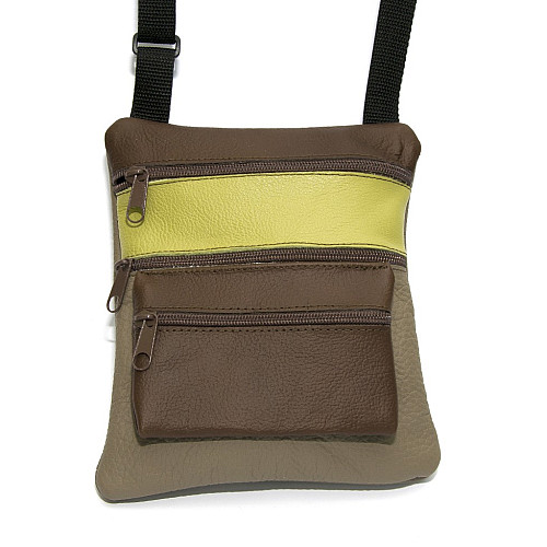 Кожаная сумочка Gofin на плечо асорти 19х17 см SMK-20009