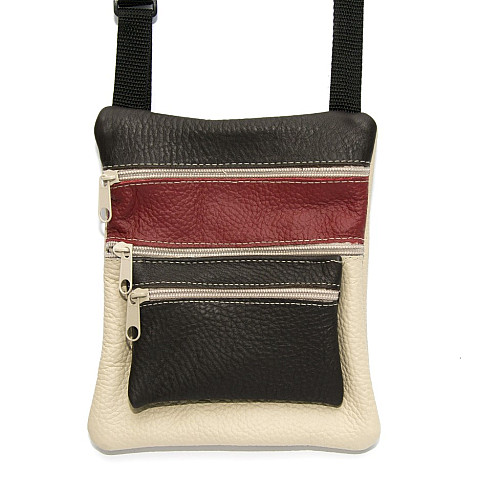 Кожаная сумочка Gofin на плечо асорти 19х17 см SMK-20009