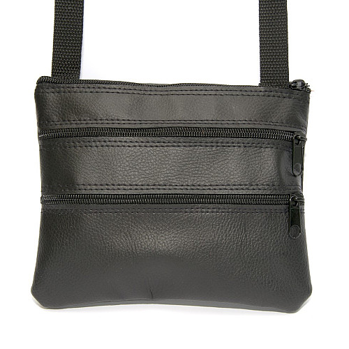 Сумка Gofin еко шкіряна чорна на плече 19,5х15,5 см SMK-20014