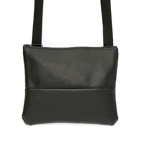 Сумка Gofin еко шкіряна чорна на плече 19,5х15,5 см SMK-20014