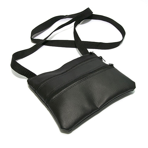 Сумка Gofin еко шкіряна чорна на плече 19,5х15,5 см SMK-20014