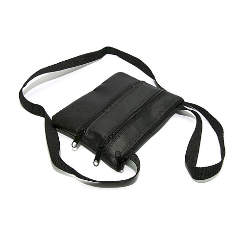 Сумка Gofin еко шкіряна чорна на плече 19,5х15,5 см SMK-20014