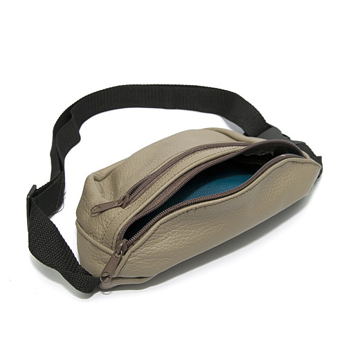 Бананка Gofin бежева шкіряна на три відділення SMK-20016