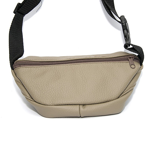 Бананка Gofin бежева шкіряна на три відділення SMK-20016