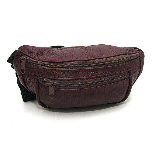 Бананка Gofin бордова шкіряна на три відділення SMK-20017