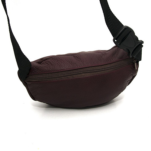 Бананка Gofin бордова шкіряна на три відділення SMK-20017