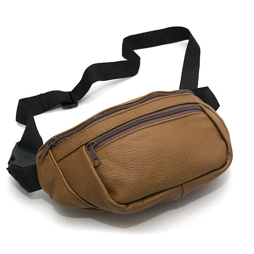 Бананка Gofin помаранчева шкіряна на три відділення SMK-20020