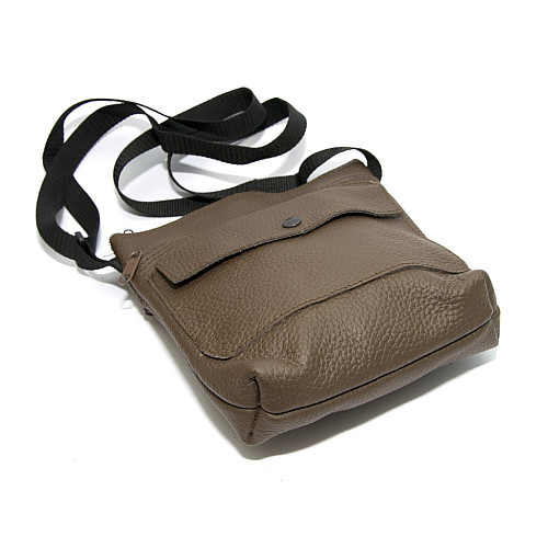 Сумка кожаная Gofin коричневая на плечо SMK-20022