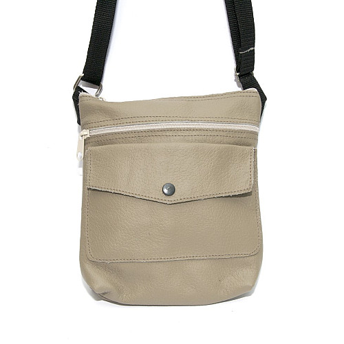 Світло-бежева шкіряна сумка на плече Gofin SMK-20023