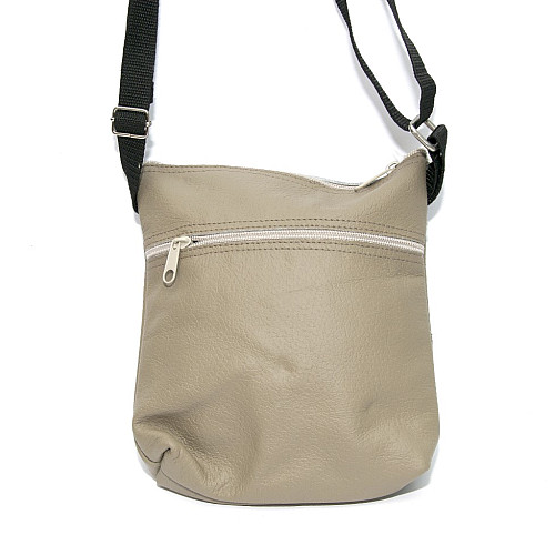 Світло-бежева шкіряна сумка на плече Gofin SMK-20023