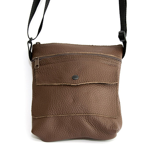 Світло коричнева шкіряна сумка на плече Gofin SMK-20025