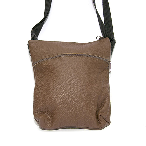 Світло коричнева шкіряна сумка на плече Gofin SMK-20025