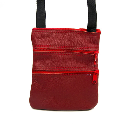 Червона шкіряна сумка на плече Gofin SMK-20029