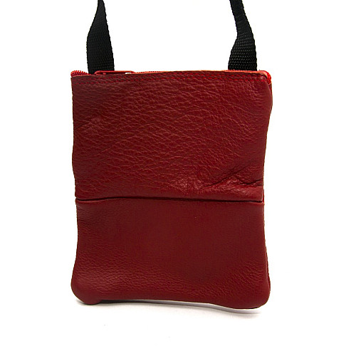 Червона шкіряна сумка на плече Gofin SMK-20029