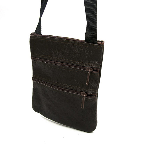 Коричневая кожаная сумка на плечо Gofin SMK-20030