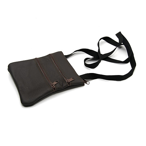 Коричневая кожаная сумка на плечо Gofin SMK-20030