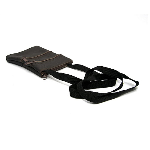 Коричневая кожаная сумка на плечо Gofin SMK-20030