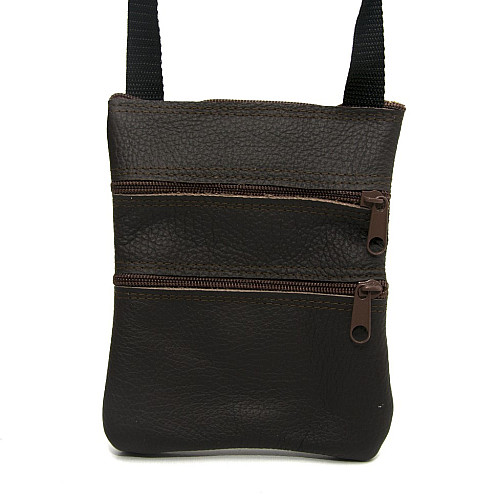 Коричневая кожаная сумка на плечо Gofin SMK-20030