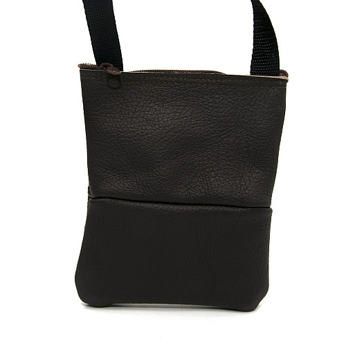 Коричневая кожаная сумка на плечо Gofin SMK-20030