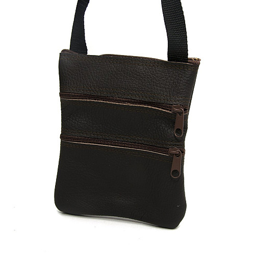 Коричневая кожаная сумка на плечо Gofin SMK-20030