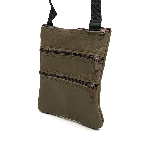 Коричнево-бежева шкіряна сумка на плече Gofin SMK-20031