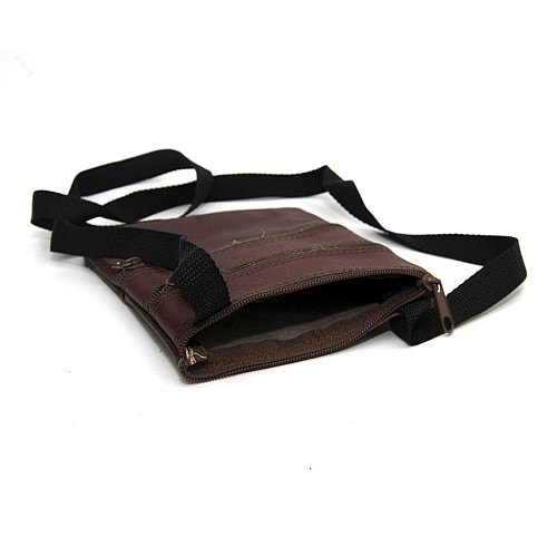 Бордовая кожаная сумка на плечо Gofin SMK-20032