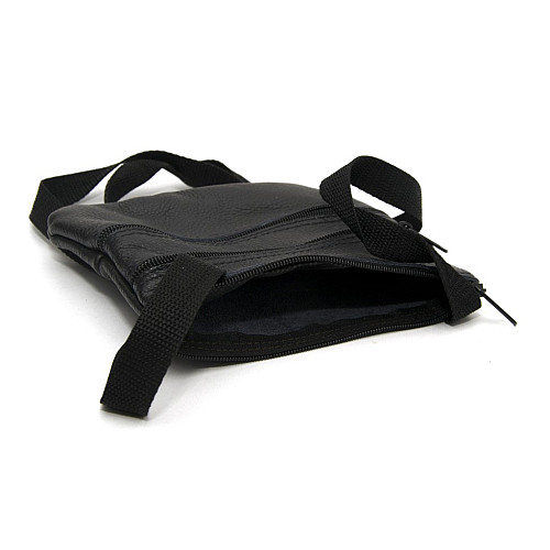 Сумка кожаная Gofin черная на плечо 18,5х15,5 см SMK-20034