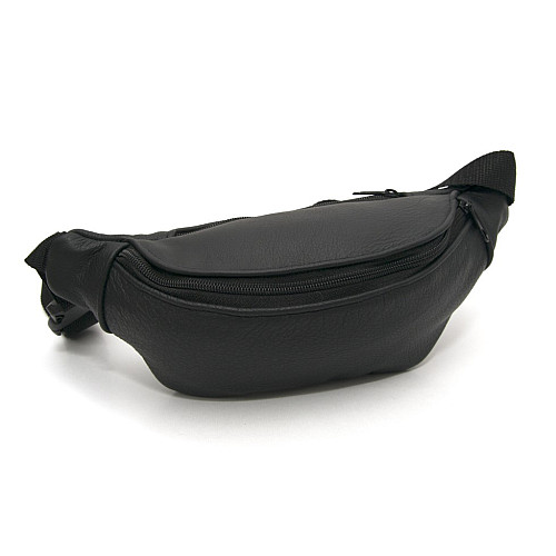 Бананка Gofin шкіряна чорна на два відділення SMK-20035