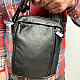 Кожаная сумка Gofin черная на плечо на четыре отделения 21х16 см SMK-20046