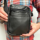 Кожаная сумка Gofin черная на плечо на четыре отделения 21х16 см SMK-20046