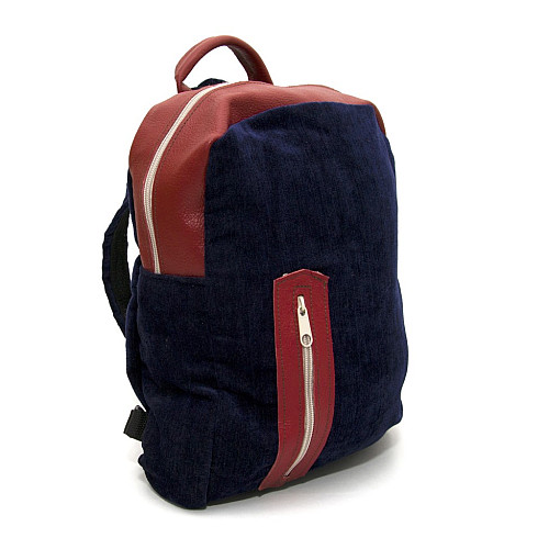 Тканинний фіолетовий рюкзак Gofin з червоними вставками SMR-22046