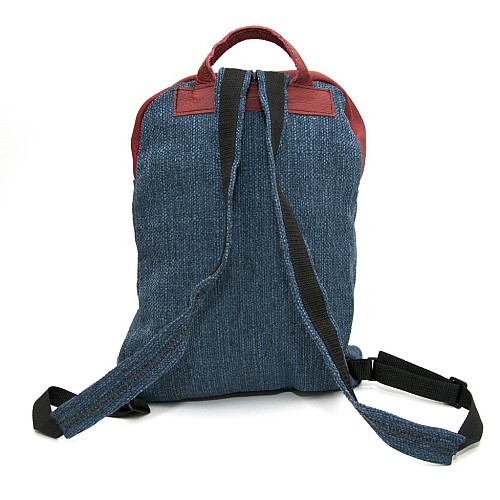 Тканинний темно-бірюзовий рюкзак Gofin з червоними вставками SMR-22047