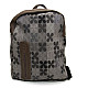 Тканинний сірий з квітами рюкзак Gofin з коричневими вставками SMR-22055
