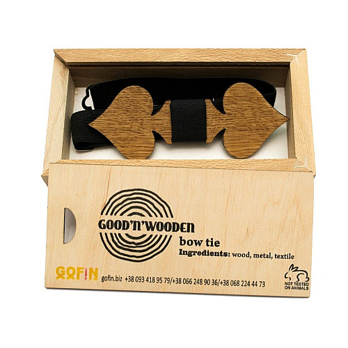 Деревяна краватка-метелик піка BTD-0317