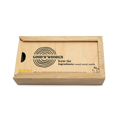 Деревяна краватка метелик з крапками BTD-0312