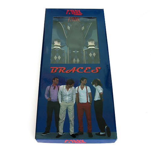 Мужские подтяжки Gofin Y образные с ромбиками подарочные PU-0460